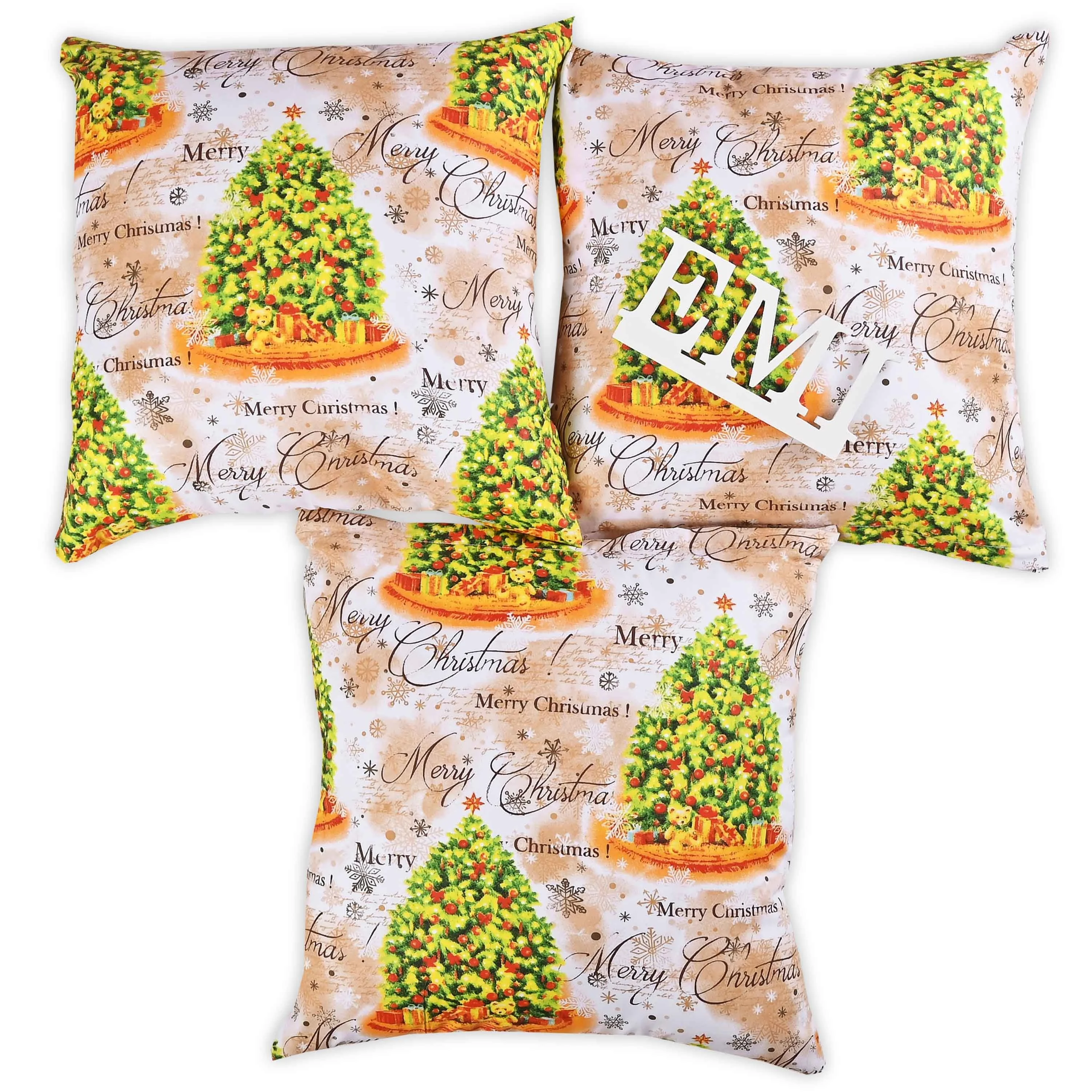 Vianočné obliečky na vankúše 40x40 cm Shasa set 3 ks EMI