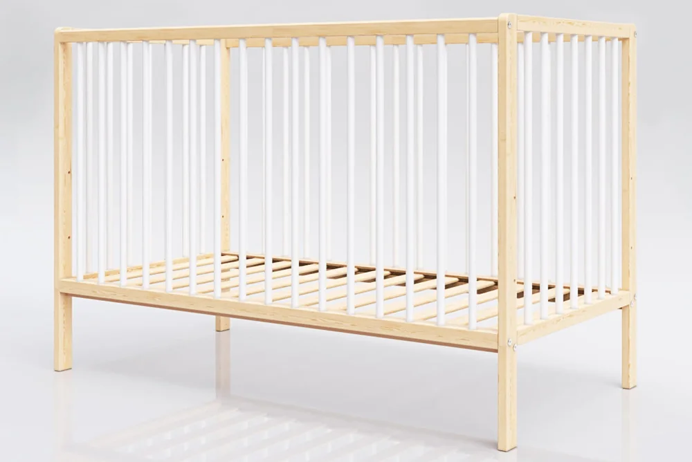 PETITE&MARS Postieľka drevená Moony Pine White 1×1 ks
