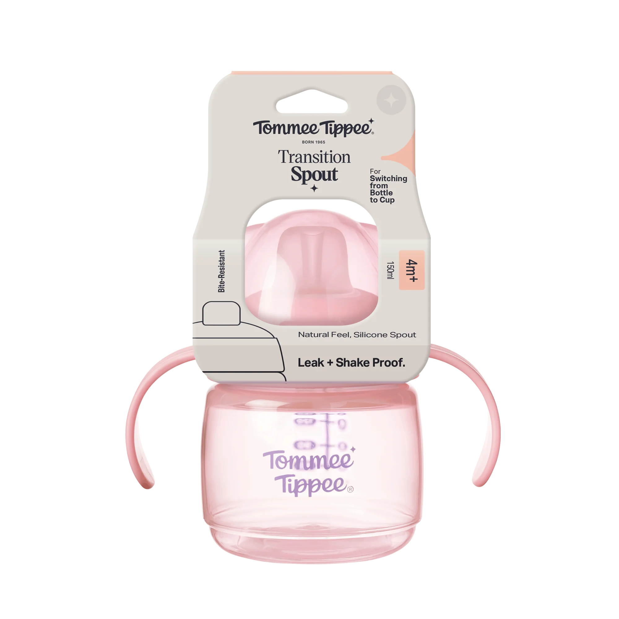 Tommee Tippee Transition netečúci hrnček 150 ml 4m+ ružový 1 set