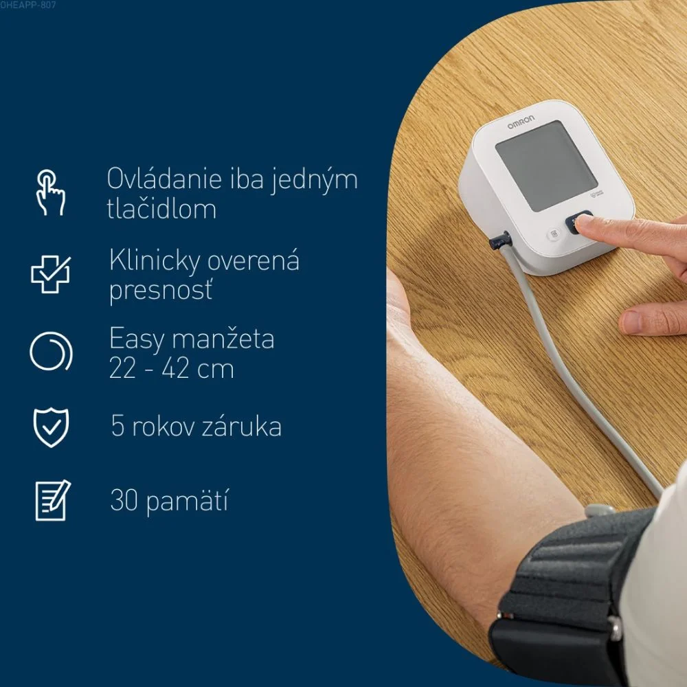 Tlakomer OMRON M2+ + sieťový zdroj 1 set