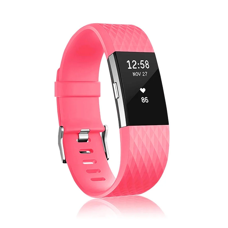 BStrap Silicone Diamond (Large) remienok na Fitbit Charge 2 dark pink