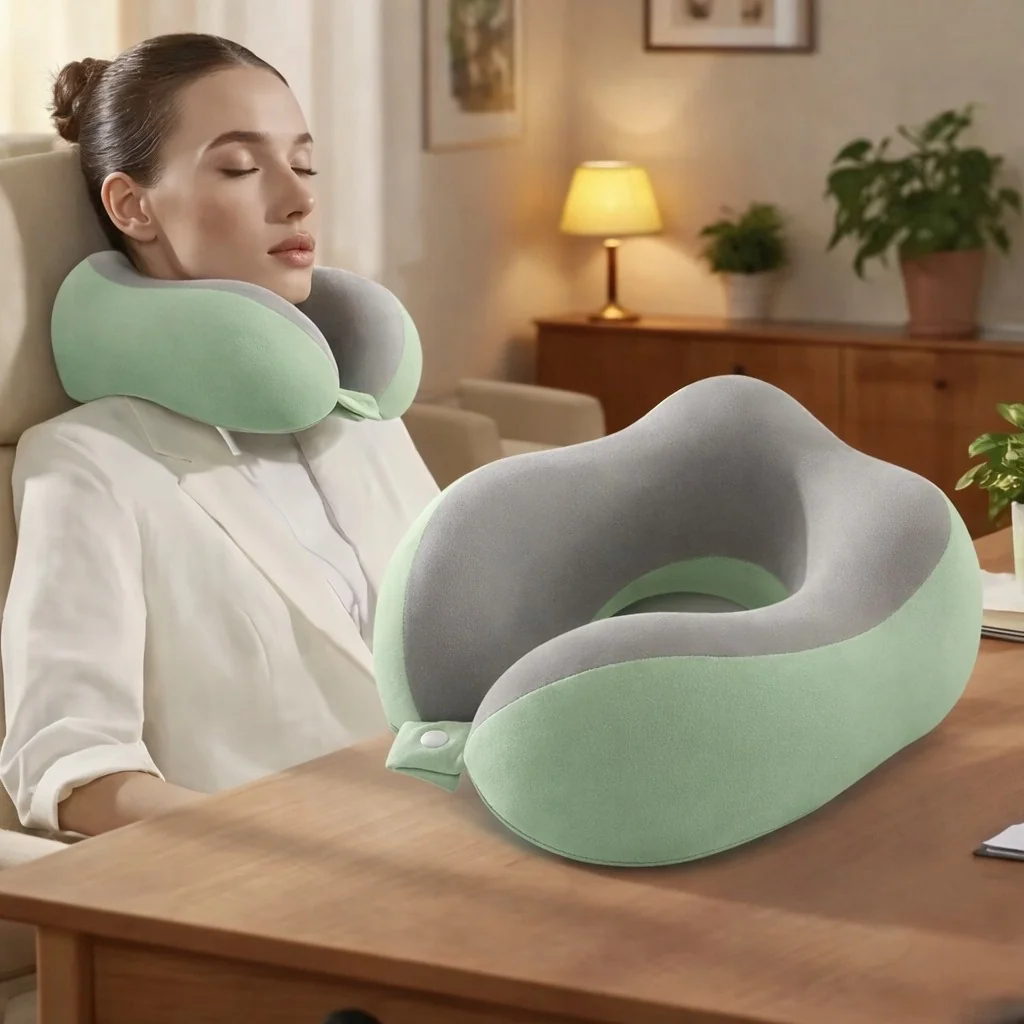 MG Neck Pillow cestovný vankúš, zelený / sivý