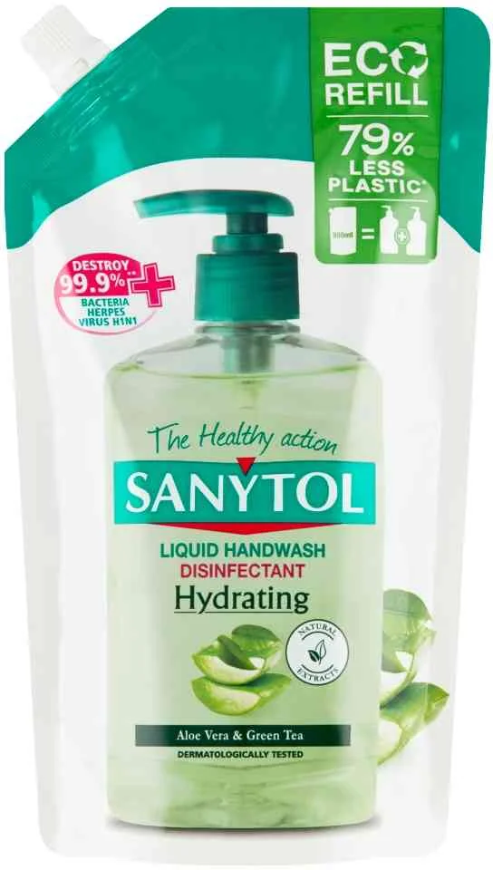Sanytol dezinfekčné mydlo hydrat NN doypack 1×500 ml, dezinfekčná náplň do mydla