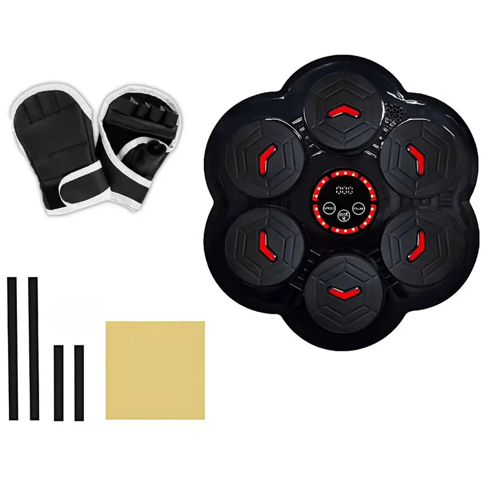 Boxerský tréningový terč s LED osvetlením, Bluetooth hudbou a rukavicami