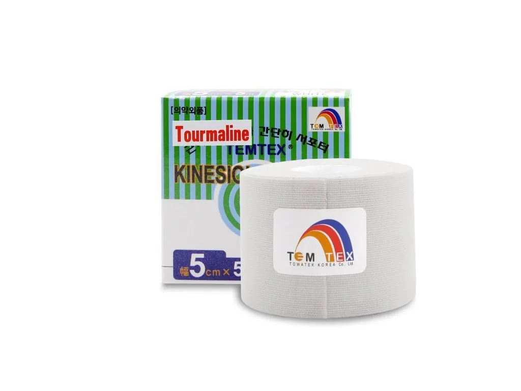 Temtex kinesio tape Tourmaline, biela tejpovacia páska 5cm x 5m 1×1 ks, tejpovacia páska