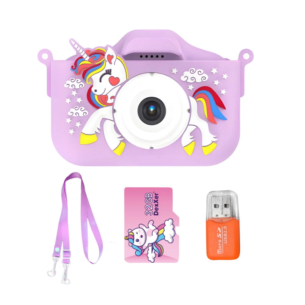 MG X500 Unicorn detský fotoaparát + 32GB karta, fialový 