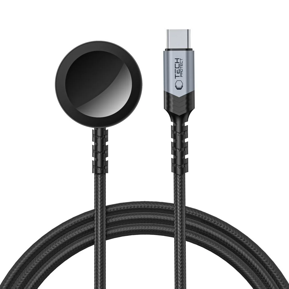 Tech-Protect MC01 magnetická nabíjačka na Apple Watch USB-C 1.2m, čierna na