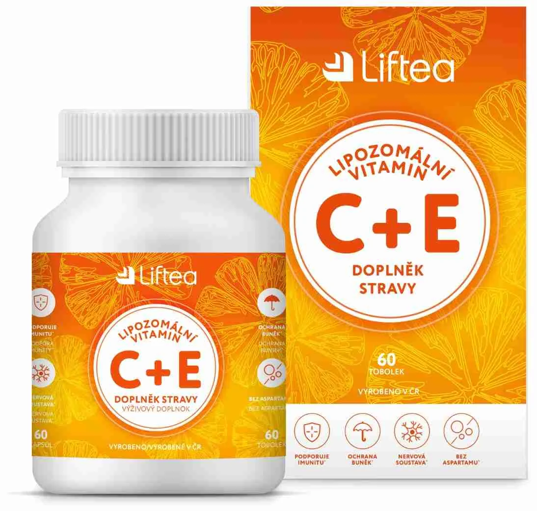 Liftea LIPOZOMaLNY VITAMiN C + E 60 CPS 1×1 set, výživový doplnok