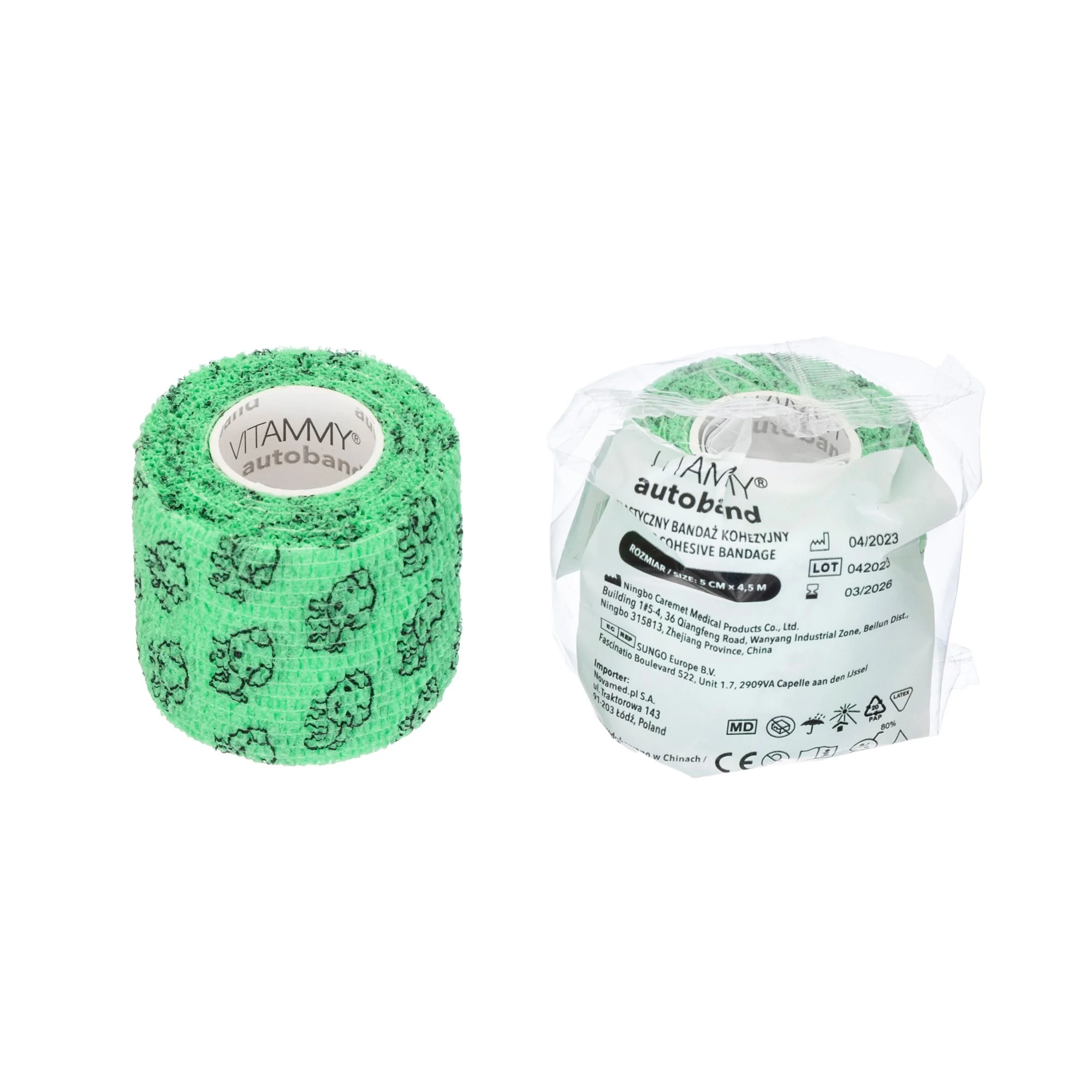 VITAMMY Autoband samolepiaca bandáž s potlačou smajlík zelená 5 cm x 450 cm