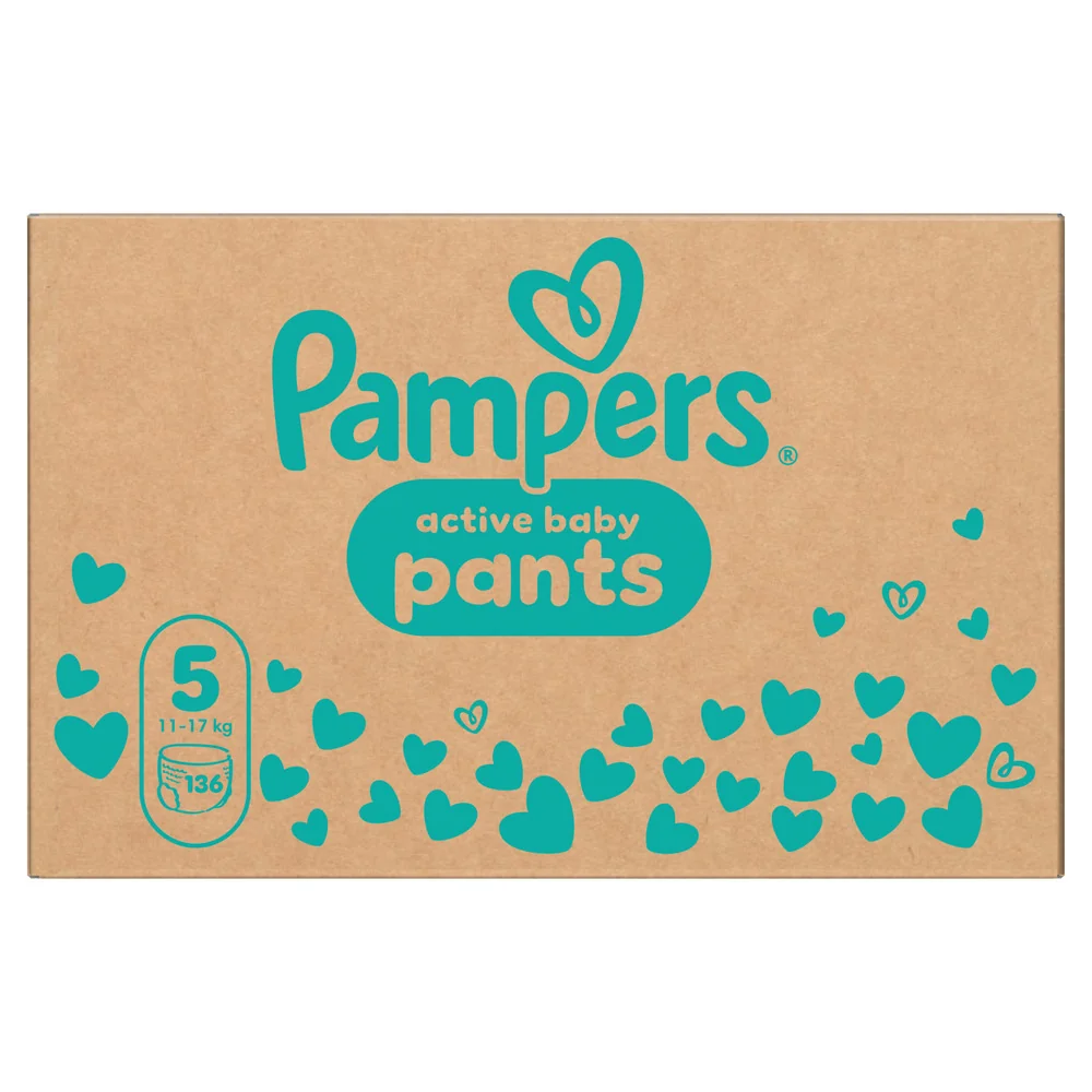 Pampers Active Baby plienkové nohavičky, veľkosť 5, 11kg-17kg 136 ks