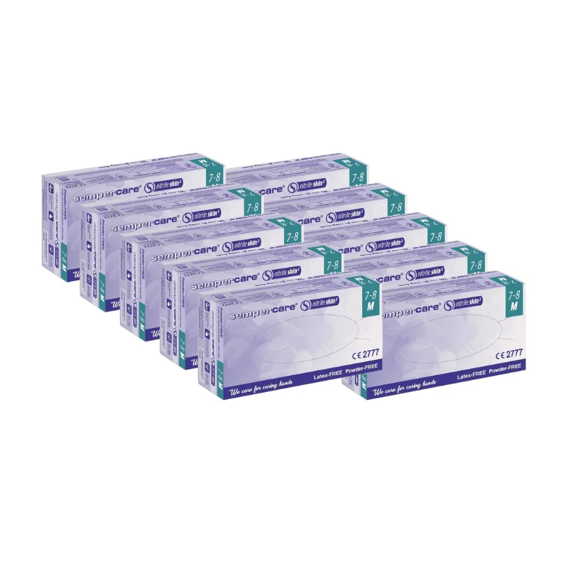 Nitrilové rukavice 100 ks Sempercare Nitril Skin2 fialové 10 balení S