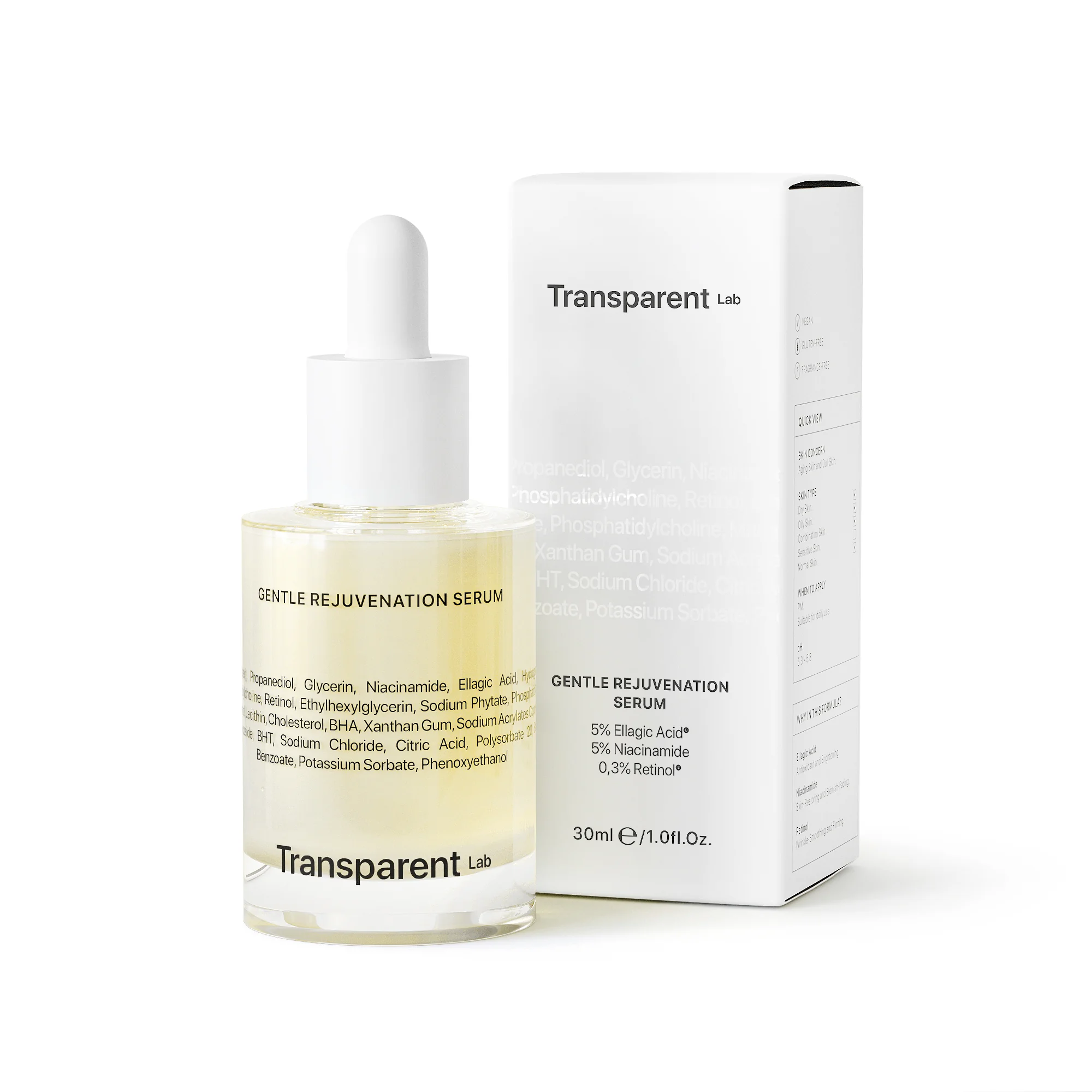Transparent Lab GENTLE REJUVENATION Rozjasňujúce sérum 1×30 ml, sérum