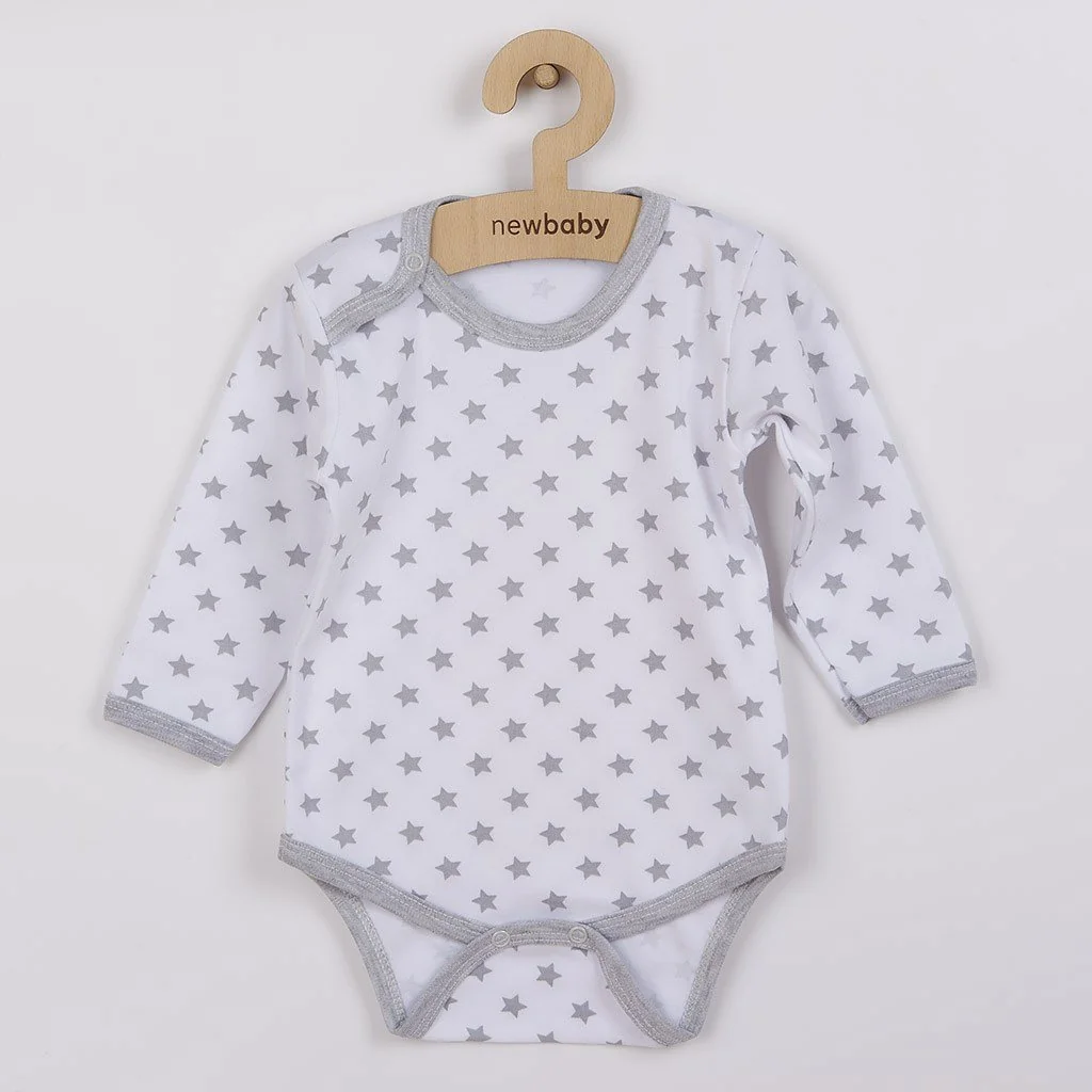 Dojčenské body  Classic II sivé s hviezdičkami, vel. 86 (12-18m)