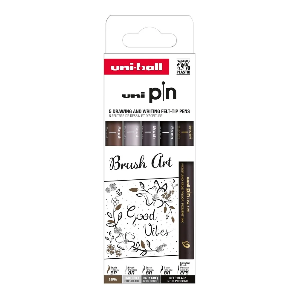 Sada linerov PIN Creative Writing Brush Art 5 ks, mix farieb
