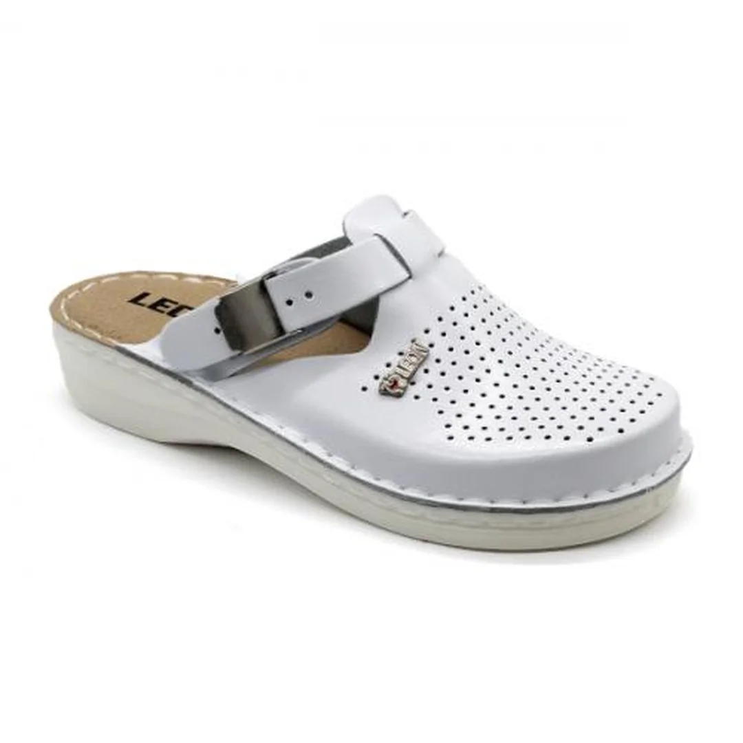 V260 Dámska pracovná celokožená zdravotná obuv 39 - 24,5cm, biela, 3,5 cm