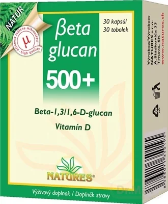 NATURES Betaglucan 500+ 1×30 kapsúl, výživový doplnok