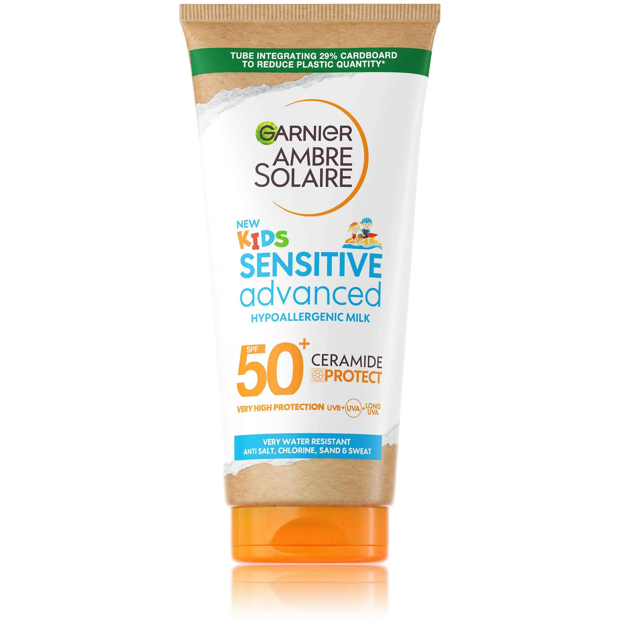 Garnier Ambre Solaire Sensitive Advanced Kids opaľovacie mlieko, veľmi vysoká ochrana na citlivú detskú pokožku, SPF 50+, 175 ml 1×175 ml, opaľovacie mlieko na detskú pokožku