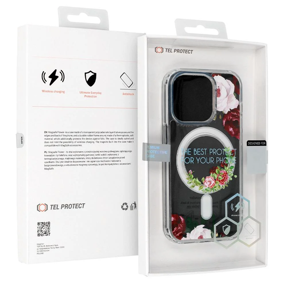 Priehľadné puzdro s kvetinovým vzorom pre iPhone 15 Plus Multifarebná 2, 1 x 1 ks