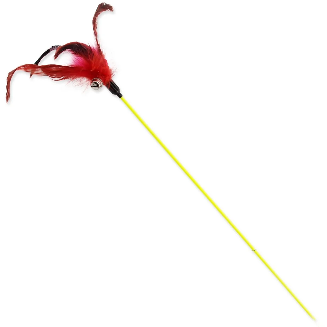 Hračka Magic Cat palička s pierkami a roľničkou 17cm+49cm 24ks