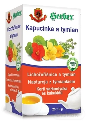 HERBEX Kapucínka a tymian 20×2 g, záparové vrecúška