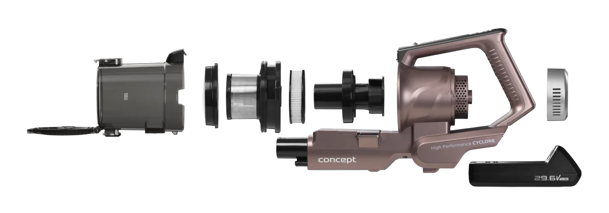 Concept VP6120 Tyčový a ručný akumulátorový vysávač ICONIC Animal Flex 29,6 V 1×1kus, ručný vysývač, 29,6 V
