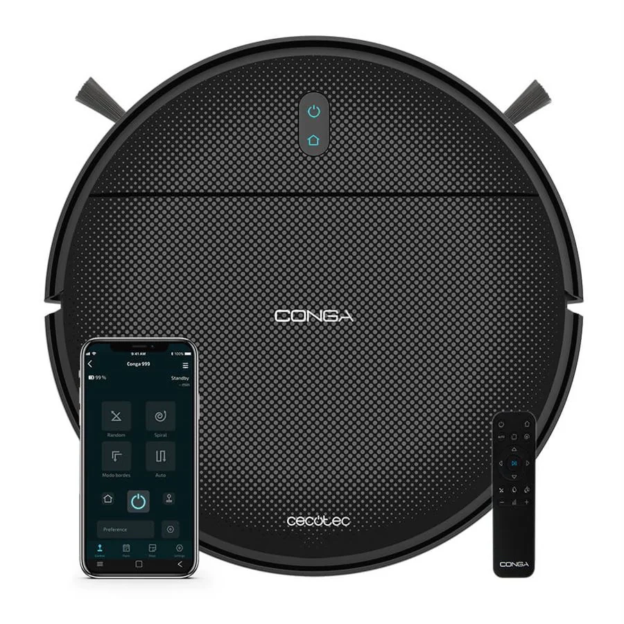 Cecotec Conga 999 Origin Genesis Robotický vysávač 5v1 Cecotec, iTech 3.0, 1000 Pa, Li-Ion: 120 min, Dry Clean, WiFi