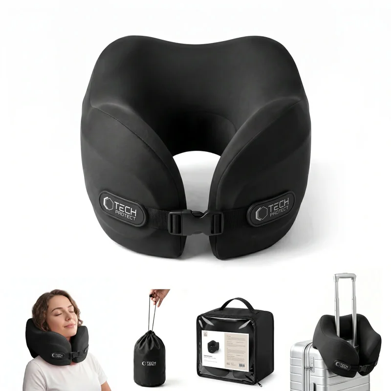 Tech-Protect ComfortRest cestovný vankúš, čierny