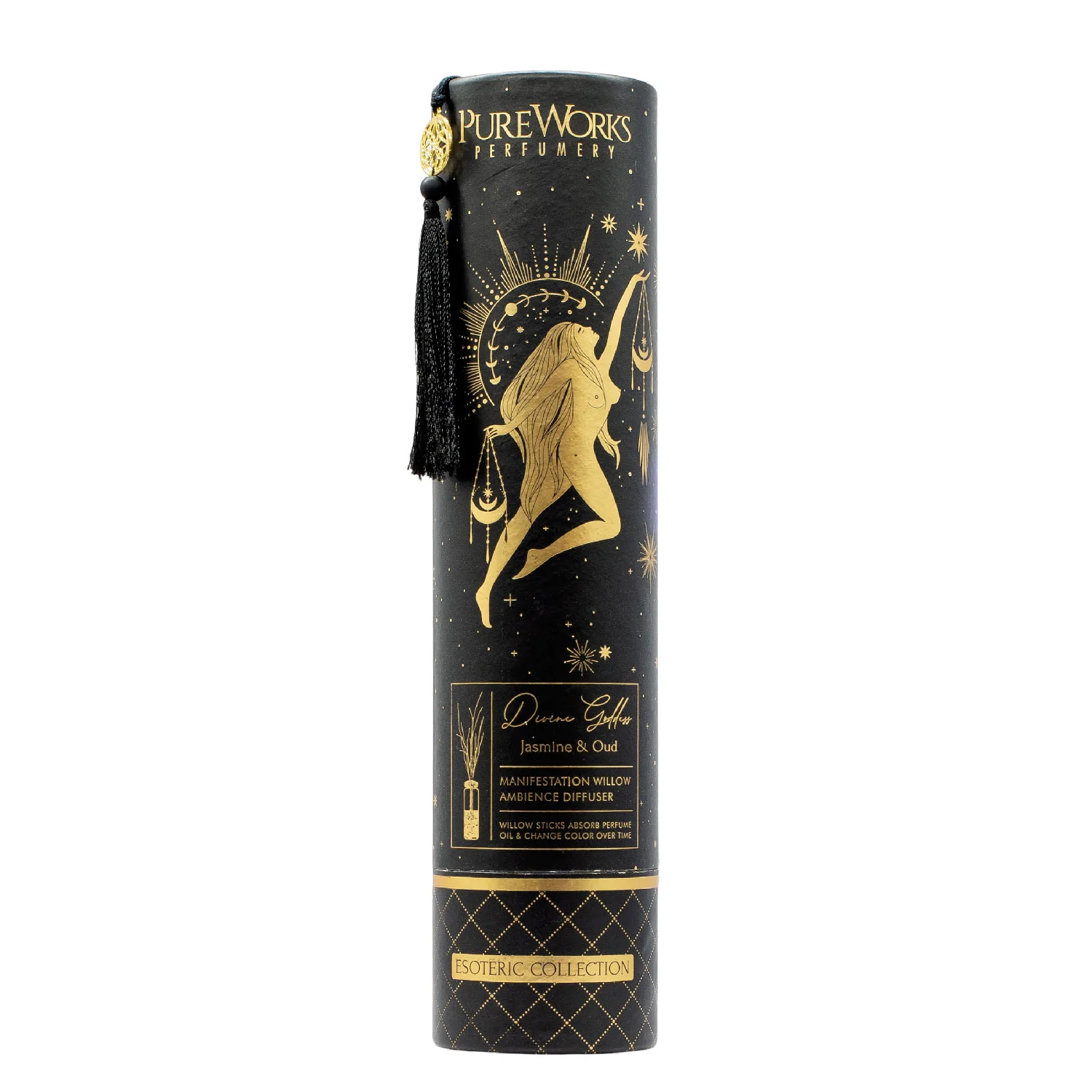 Organický difuzér s vŕbovými prútikmi Jasmine & Oud, 100 ml