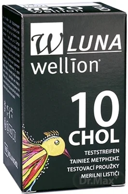 Wellion LUNA CHOL 1×10 ks, testovacie prúžky k prístroju LUNA