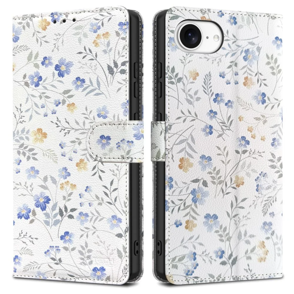 Tech-Protect Wallet knižkové puzdro na iPhone 16e, spring flowers
