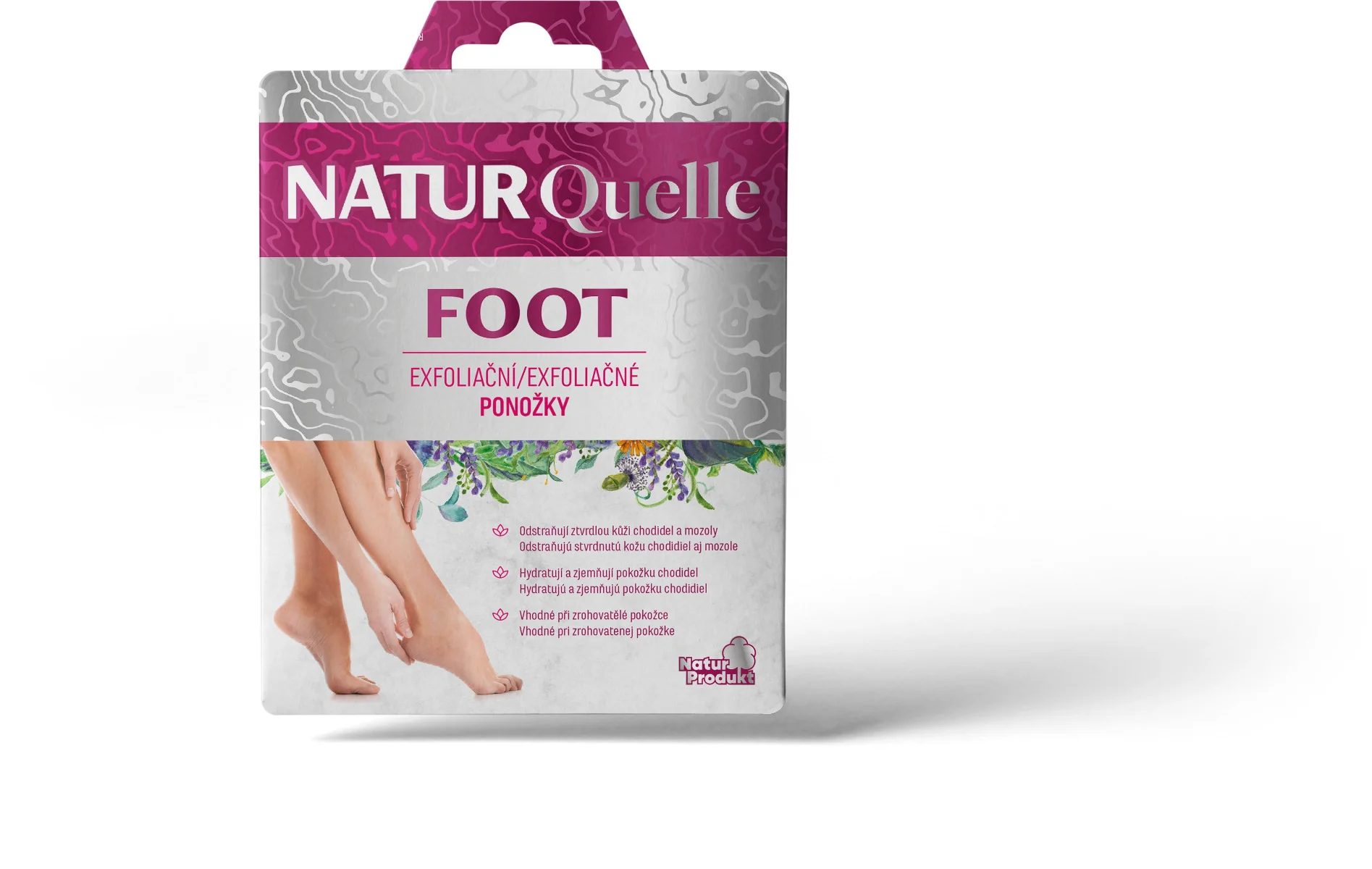Naturquelle Foot Exfoliačné ponožky 1×1 set, 40 ml + 2 ks ponožiek