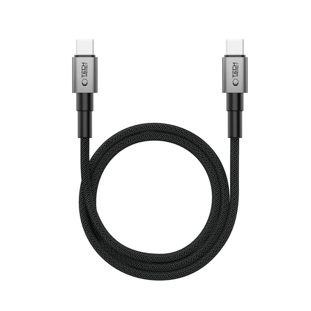 Tech-Protect Ultraboost MagTwist kábel USB-C 100W 5A PD 1m, šedý