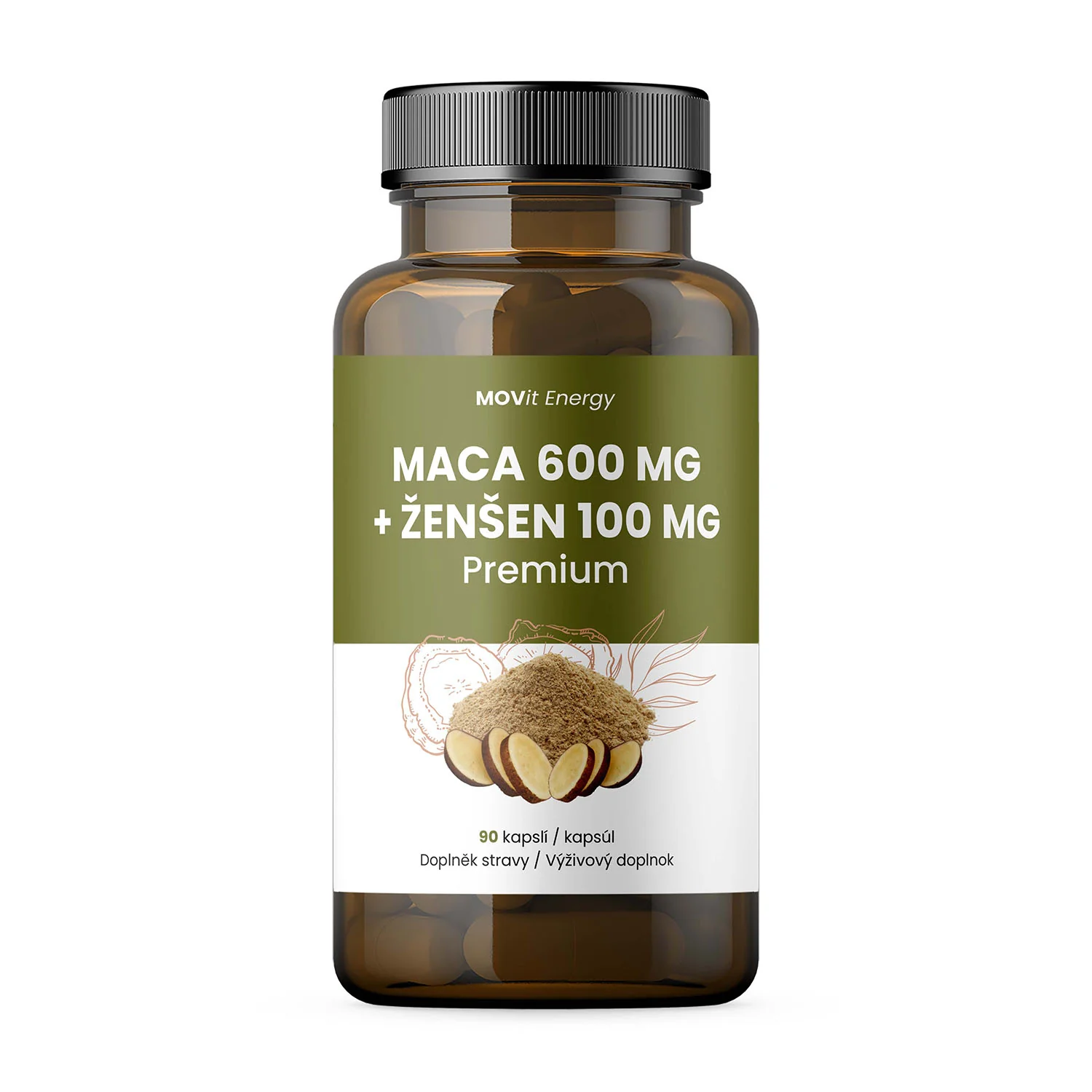 MOVIT Maca 600 mg + Ženšen 100 mg - 90 kapsúl 