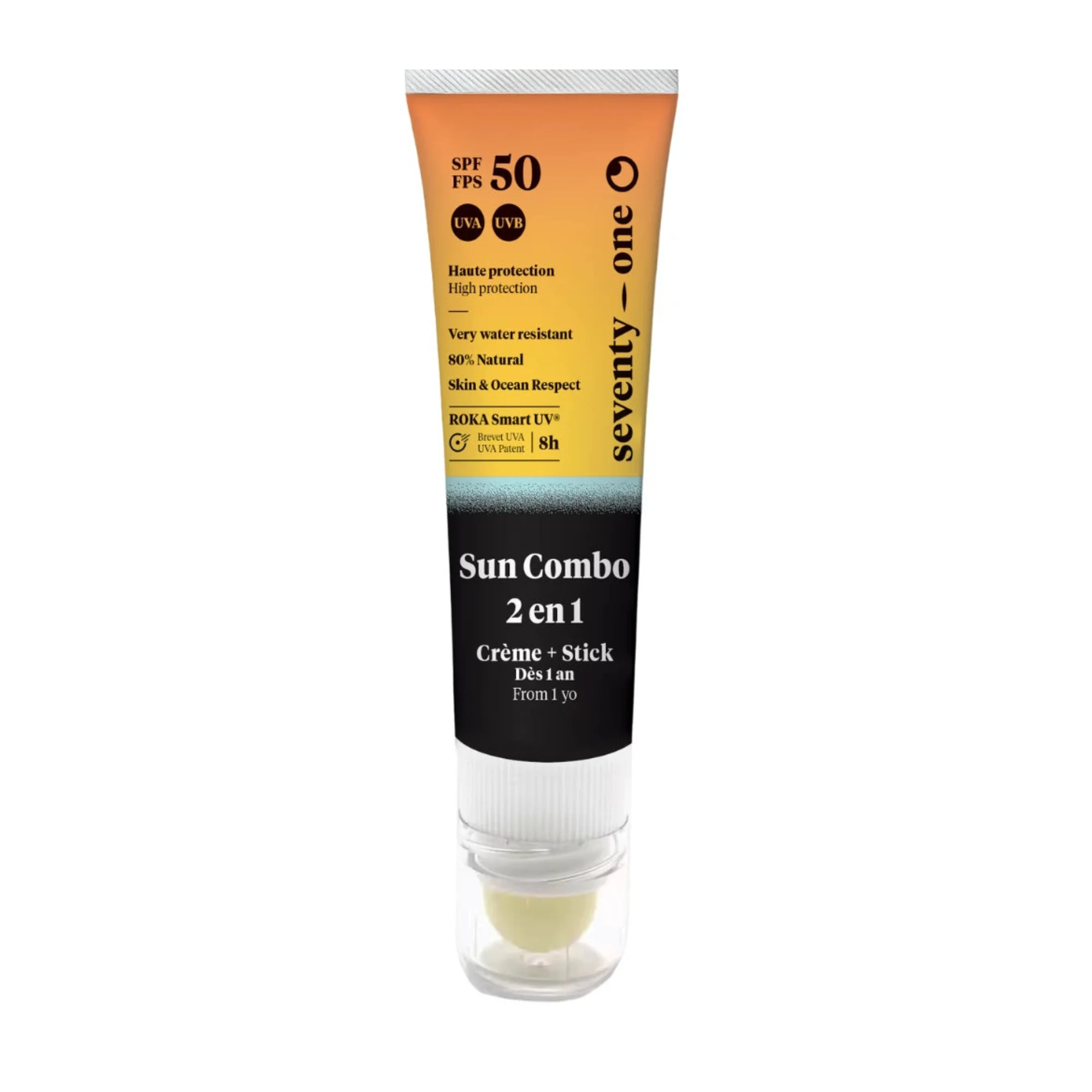 Seventy-one SUN COMBO SPF50+ opaľovací krém 2v1 tyčinka na tvár a pery 20 ml