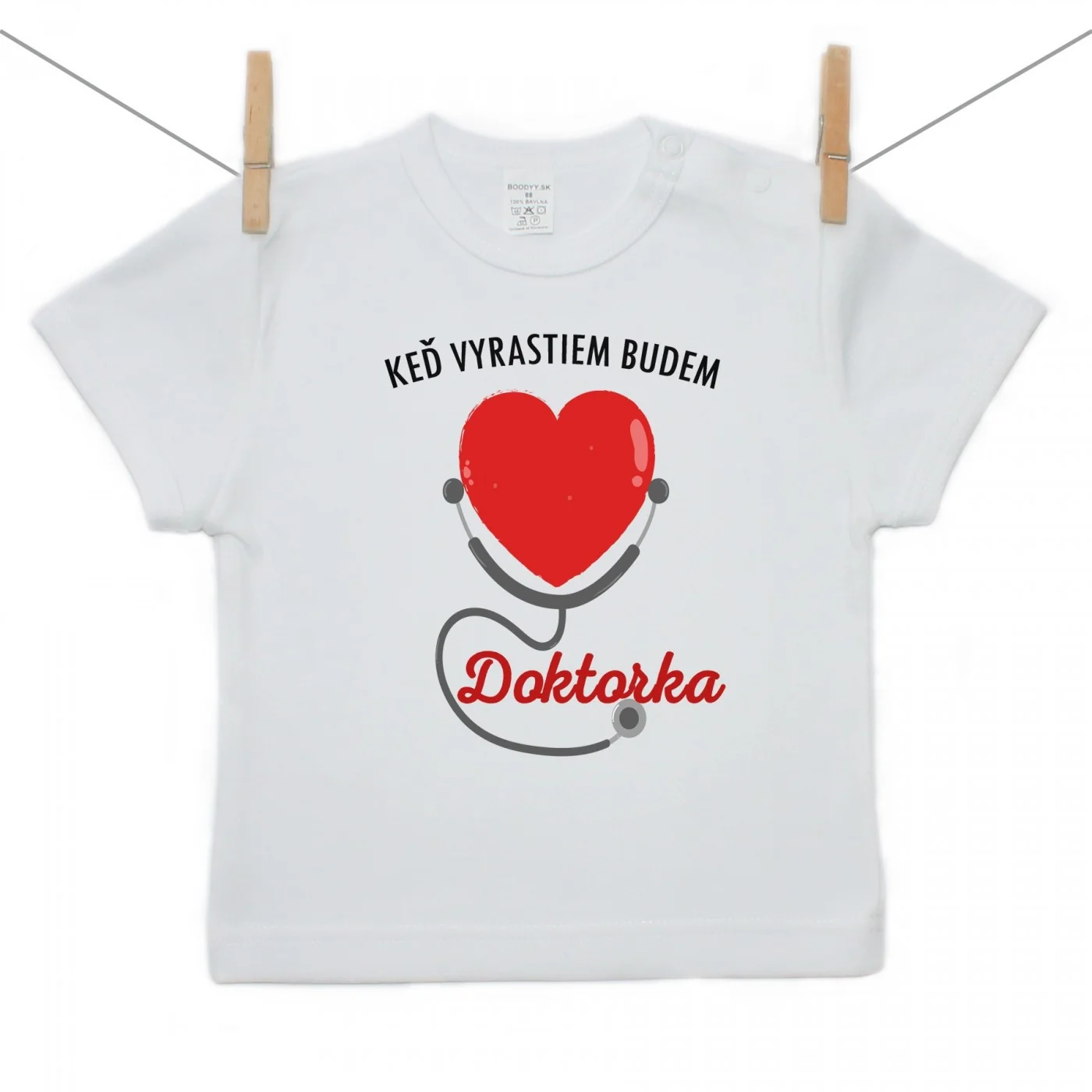 Boodyy Tričko s krátkym rukávom Keď vyrastiem budem doktorka Veľkosť: 128