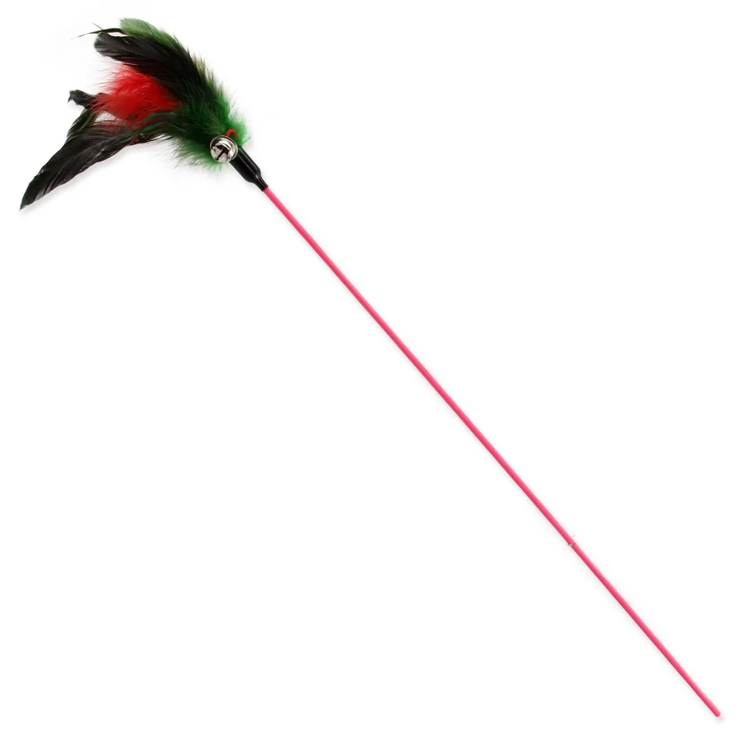 Hračka Magic Cat palička s pierkami a roľničkou 17cm+49cm 24ks