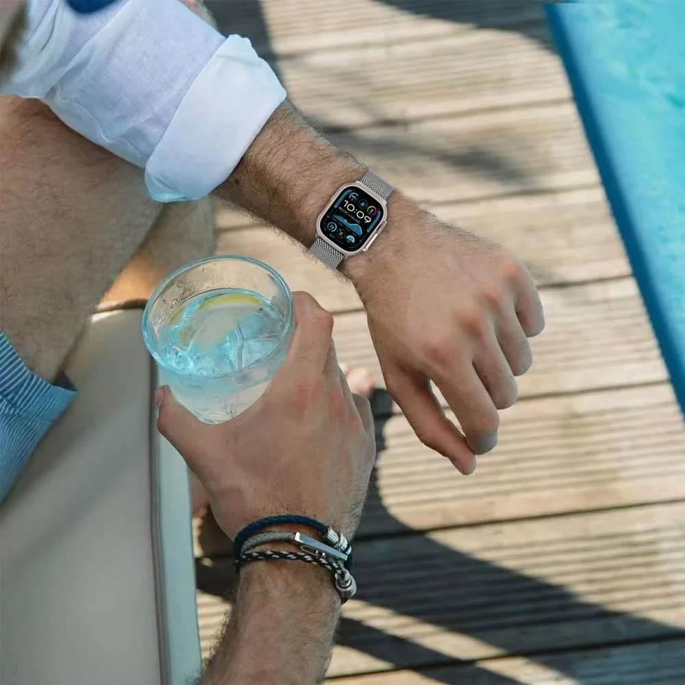Tech-Protect Milano remienok na Apple Watch 44/45/46/49mm, silver