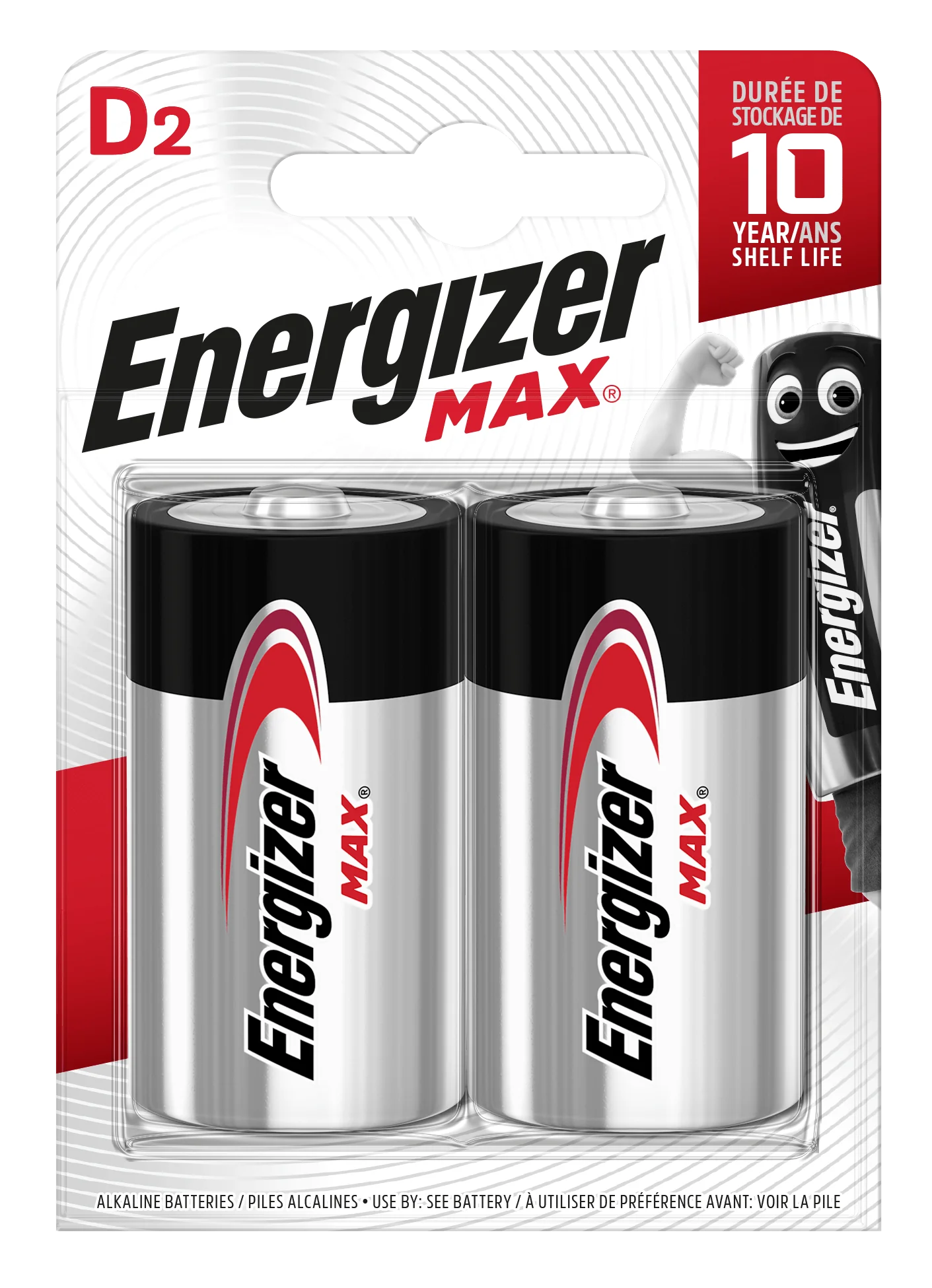 Energizer MAX veľký monočlánok D/E95 alkalické batérie 2ks E301533400