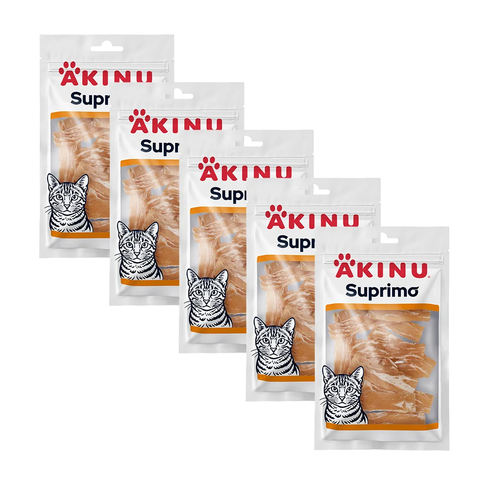 Akinu SUPRIMO Kuracie plátky pre mačky mramorované 50 g MTP 5 ks