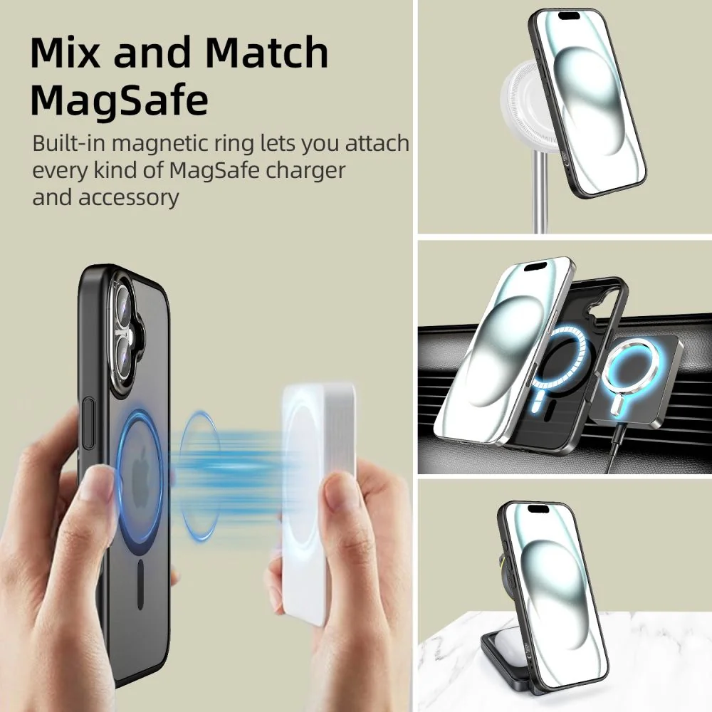 Tech-Protect MagEdge MagSafe kryt na iPhone 16, čierny