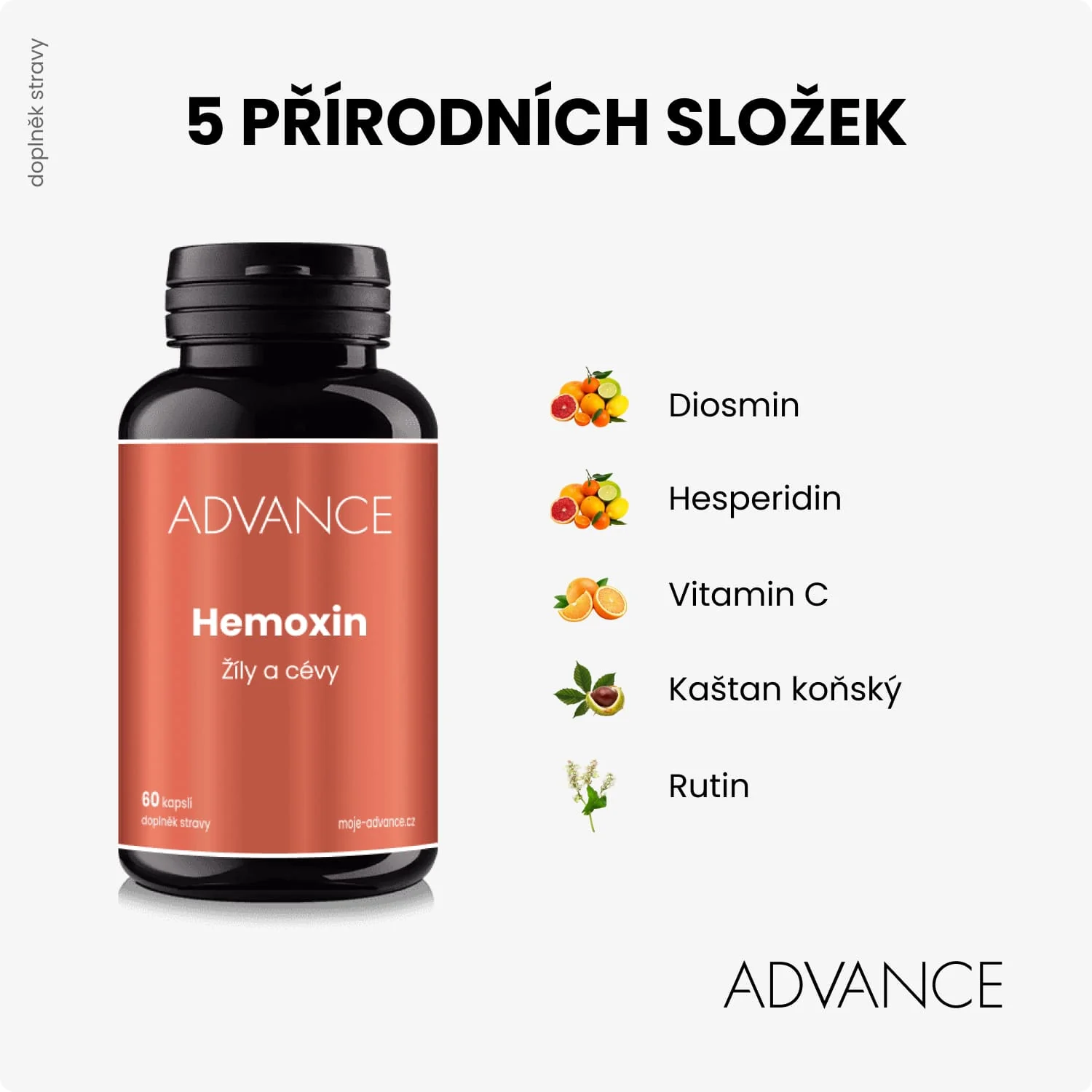 ADVANCE Hemoxin 60 kapsúl - žily a cievy 1×60 cps, výživový doplnok
