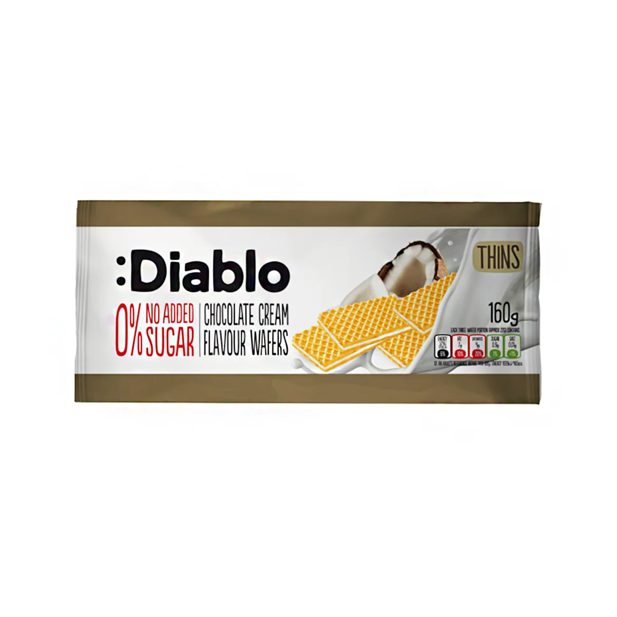 Diablo Napolitánky Wafers S Príchuťou Kokosového Krému 1×1 ks, napolitánky