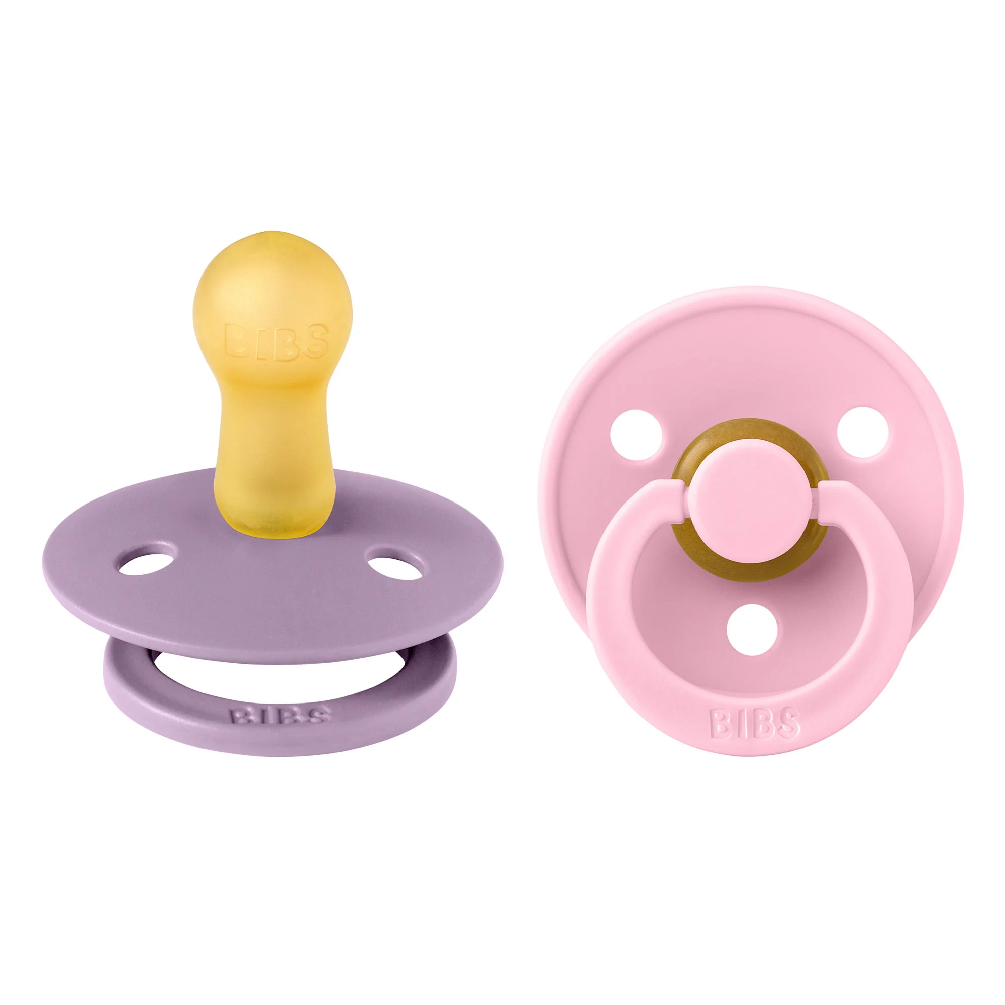 BIBS Colour cumlíky z prírodného kaučuku 2ks veľkosť 2 - Lavender / Baby Pink