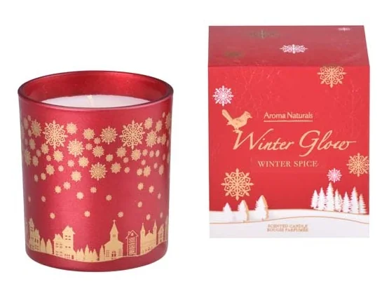 Emocio sklo 80×90 mm vonná sviečka, v darčekovej krabičke Winter Spice 1×1 ks, vonná sviečka