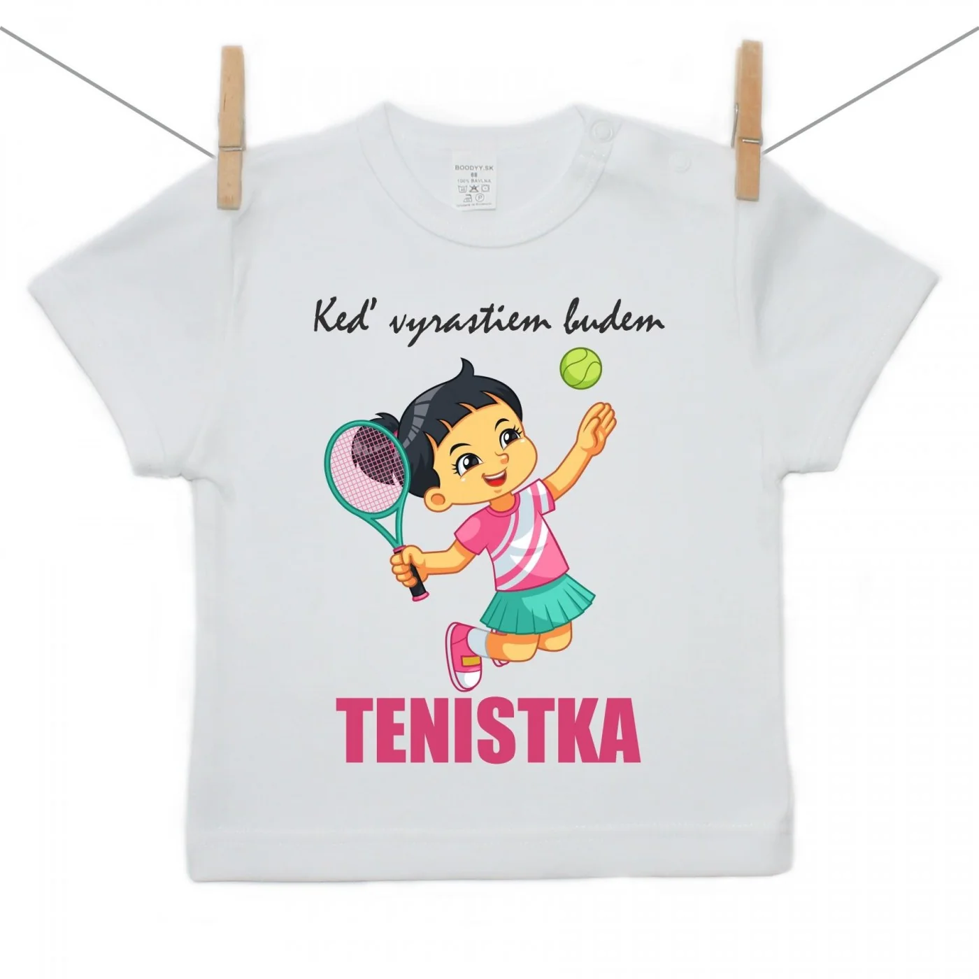 Boodyy Tričko s krátkym rukávom Keď vyrastiem budem tenistka Veľkosť: 104