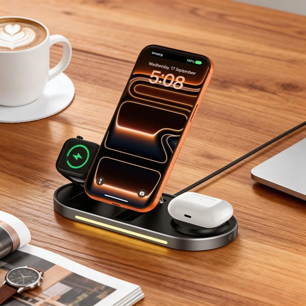 Tech-Protect A51 3in1 MagSafe bezdrôtová nabíjačka na mobil / Apple Watch / AirPods 25W, čierna
