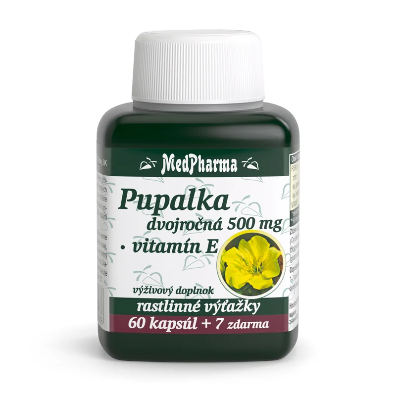 MedPharma PUPALKA DVOJROČNÁ 500MG, VITAMÍN E 1×67 cps, výživový doplnok