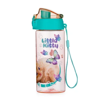 OXY CLiCK - fľaša na pitie Mačka, 500 ml 500 ml, modrá