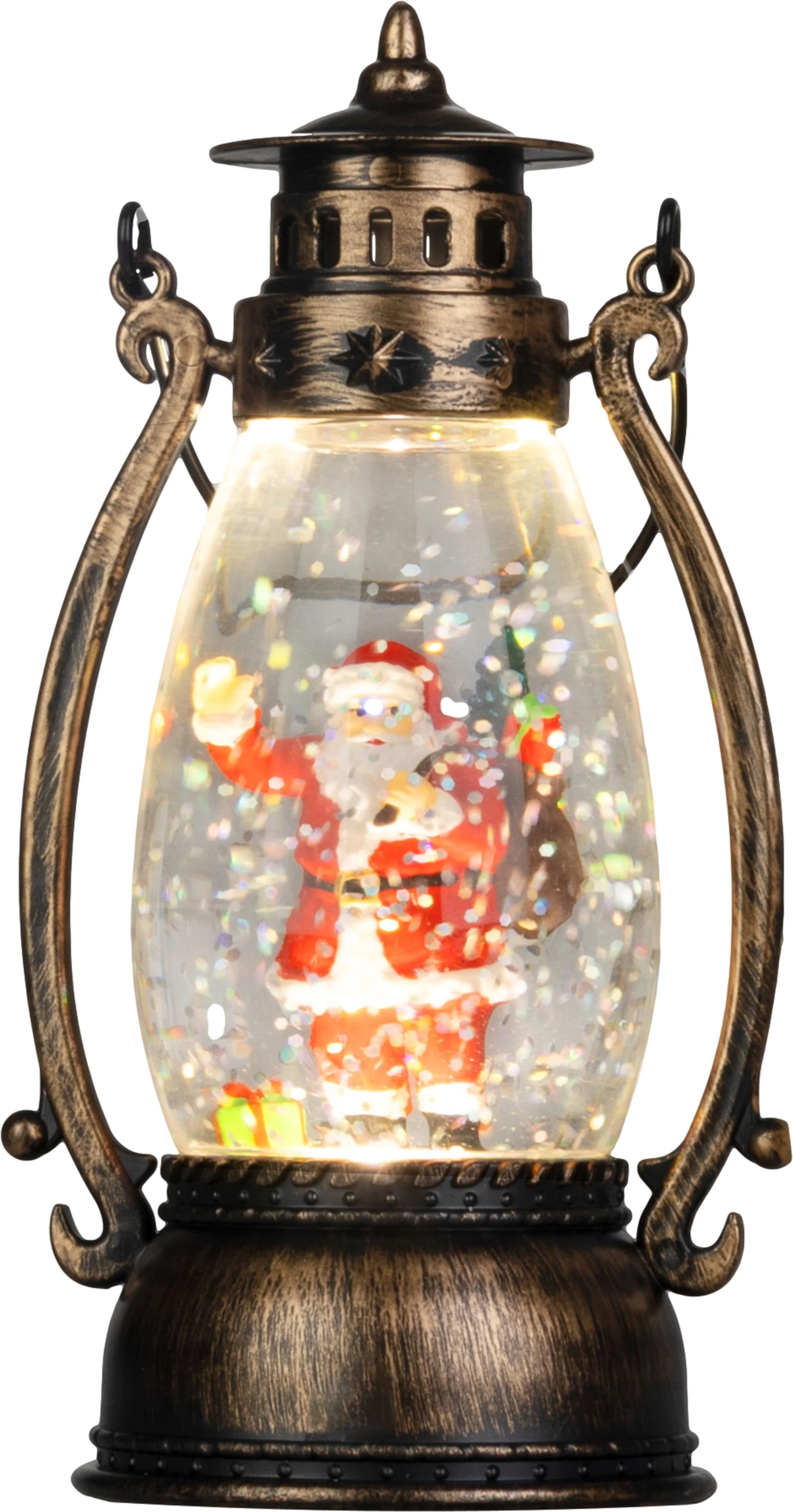 MagicHome vianočný LED lampáš Santa, balenie 12 ks Plast, 1 LED teplá biela, 8x6.5x14 cm, 3xLR44