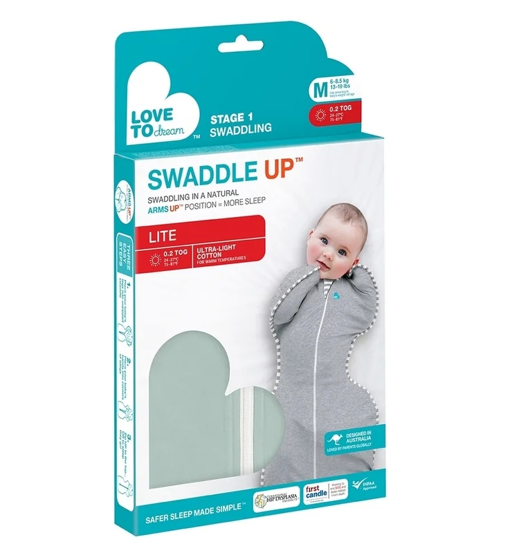Love To Dream Swaddle UP Lite-Zavinovačka, veľkosťXS, olivegreen, FÁZA 1, 0-1m, 2,2-3,8kg 1×1 ks
